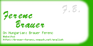 ferenc brauer business card